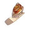 Chunky Modernist Citrine Diamond Ring 1.44ctw 14K Gold, Square Shank (2)