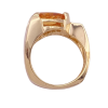 Chunky Modernist Citrine Diamond Ring 1.44ctw 14K Gold, Square Shank (3)