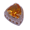 Citrine Diamond Halo Pendant 9.51ctw 14K White Gold (1)