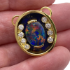 Custom Opal, Diamond Lapis Lazuli Pendant 18K Gold