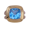 David Yurman Blue Topaz Ring 18K Yellow Gold and Sterling Silver (2)