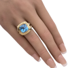 David Yurman Blue Topaz Ring 18K Yellow Gold and Sterling Silver (3)