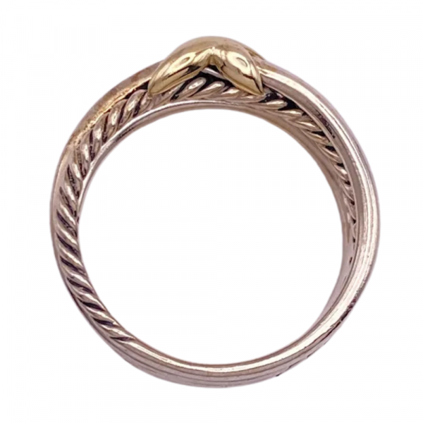 David Yurman Cross-Over Ring Sterling Silver and 18K Gold