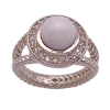 David Yurman White Agate Diamond Halo Cerise Ring Sterling Silver (1)