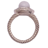 David Yurman White Agate Diamond Halo Cerise Ring Sterling Silver