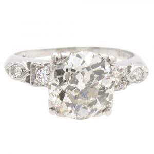 Edwardian 1.82ctw Old European Cut Diamond Engagement Ring Platinum