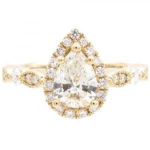 GIA Certified 1.324ctw Pear VS2 I Diamond Engagement Ring 14K