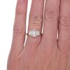 GIA Certified 2.048ctw Emerald Cut Diamond Ring 14K worn