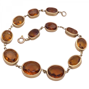 Graduating Madeira Citrine Bracelet 14K Gold 20.7ctw.