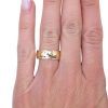 Hammered Men’s Comfort Fit Band Ring 14K worn