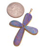 Large Natural Opal Cross Enhancer Pendant 14K Gold