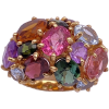 Multi Gem Bombé Cocktail Ring 14K Gold 24.43ctw