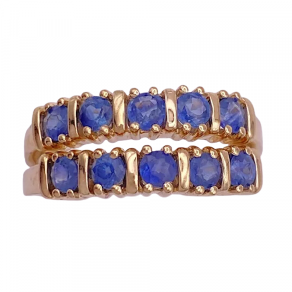 Natural Ceylon Sapphire Stack Rings 1.20 Carats TW 10K Gold