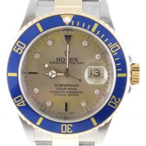 Pre-Owned Rolex 40MM Two Tone Submariner (2002) Model 16613 Front Close