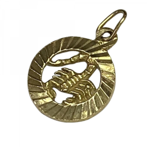 Scorpio Small Vintage Zodiac Charm 18K Gold (2)