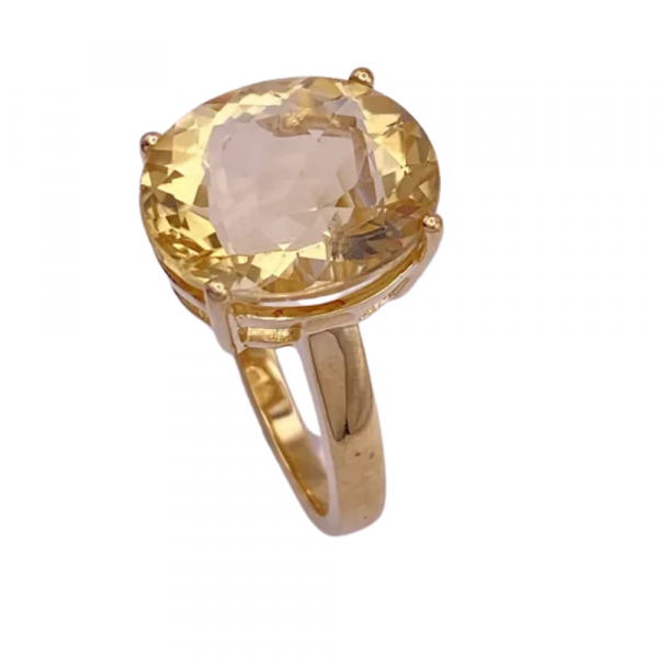 Solitaire Citrine Vintage Ring 7.79ct 10K Gold (1)