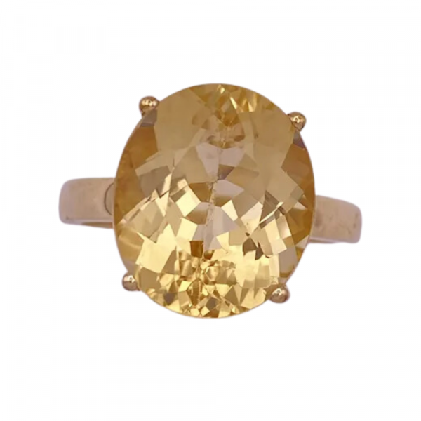 Solitaire Citrine Vintage Ring 7.79ct 10K Gold (2)