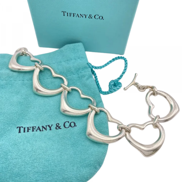 Tiffany & Co Elsa Peretti CHUNKY Open Heart Bracelet Sterling Silver (3)