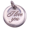 Tiffany & Co I Love You Circle Disk Charm Sterling Silver