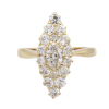 Victorian 0.81ctw Diamond Navette Ring 14K Yellow Gold