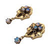 Victorian Dangle Earrings 14K Gold, Opal Taille d' Epergne Enamel (1)