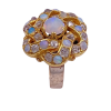 Victorian Opal Diamond Love Knot Ring 22K 14K Gold