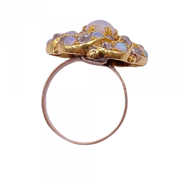 Victorian Opal Diamond Love Knot Ring 22K 14K Gold (2)