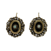 Victorian Revival Drop Earrings 14K Gold, Onyx and Opal