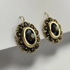 Victorian Revival Drop Earrings 14K Gold, Onyx and Opal side