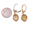 Vintage 8.8ctw Oval Citrine Drop Earrings in 14K Yellow Gold