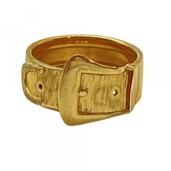 Vintage Buckle or Garter Band Ring 14K Yellow Gold (2)