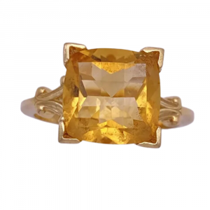 Vintage Citrine Solitaire Ring 3.67ct 14K Gold (2)