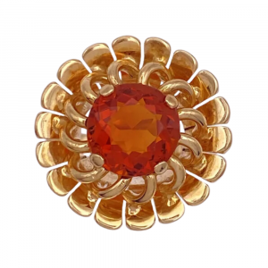 Vintage Madeira Citrine Flower Ring 14K Gold 2 (2)