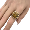 Vintage Men's Tiger's Eye Cameo Ring, Roman Soldier 10K Yellow Gold (3)