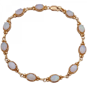 Vintage Opal Bracelet 3.30 ctw 10K Yellow Gold