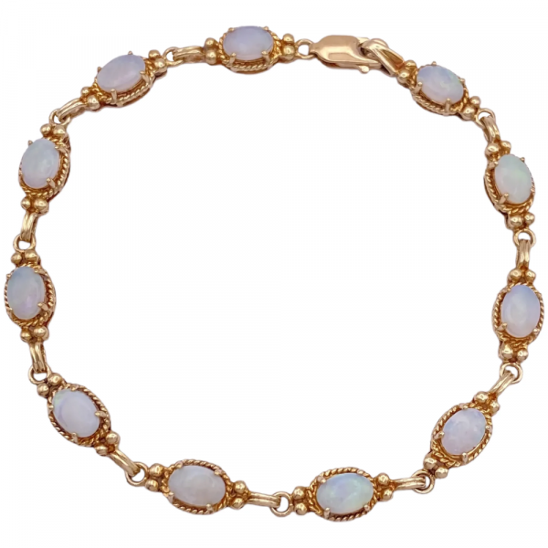 Vintage Opal Bracelet 3.30 ctw 10K Yellow Gold