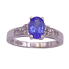 Vintage Tanzanite Diamond .88ctw. Ring 14K White Gold