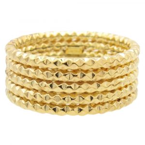 Yellow Gold Multi-Band Geometric Ring 14K