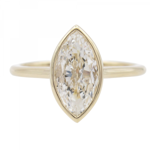 1 Carat Marquise Bezel Engagement Ring Yellow Gold