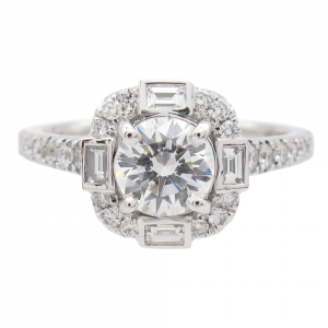 1.38ctw Diamond Halo Engagement Ring GIA Certified