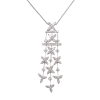 3 carat Marquise Diamond Flower Drop Necklace 18k White Gold (1)