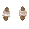 4.72ctw Green Tourmaline & Citrine Stud Earrings 14K Yellow Gold (2)