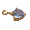 5.06ctw Heart Shaped Blue Topaz with Diamond accent pendant 14K Yellow Gold (1)