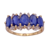 5.62ctw Natural Blue Sapphire & Diamond Accent Ring 14K Yellow Gold (1)