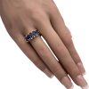 5.62ctw Natural Blue Sapphire & Diamond Accent Ring 14K Yellow Gold (3)