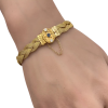 Etruscan Revival .29ctw Diamond & Sapphire Braided Mesh Bracelet 14K Yellow Gold (2)