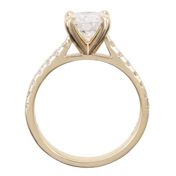 GIA Certified 1.58ctw Diamond Engagement Ring 14K Yellow Gold side