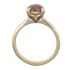 Rosecut Watermelon Tourmaline Solitaire Ring Yellow Gold Profile