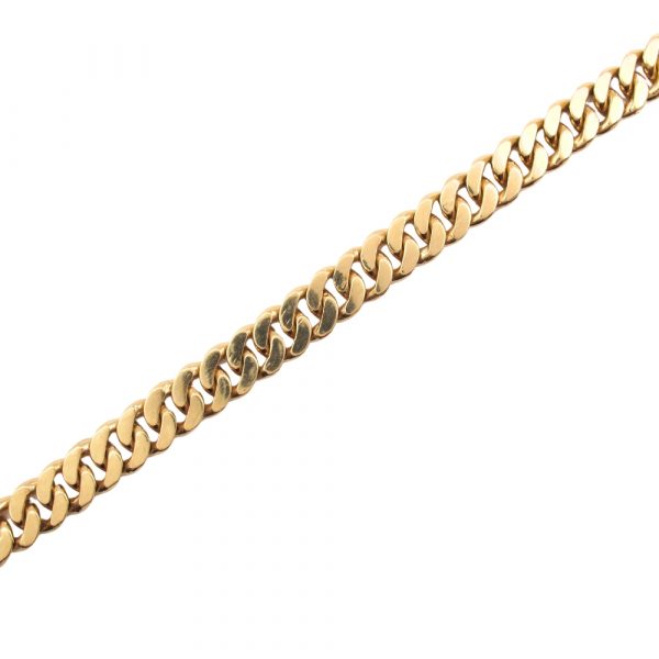 Yellow Gold Cuban Link Bracelet 18K close up