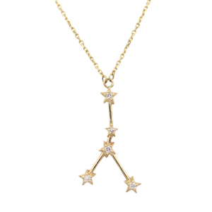 Zodiac Cancer Constellation Necklace Yellow Gold